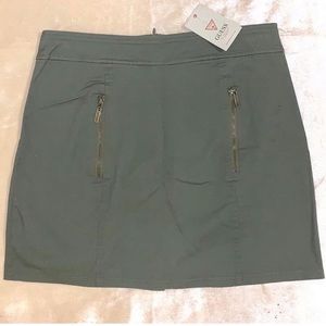Guess Khaki Green Mini Skirt